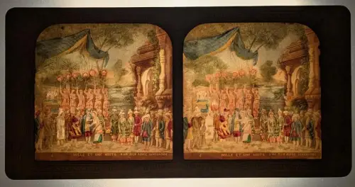 Stereo-Fotografie Adolphe Block, Paris, Mille et une Nuits, bien aimee Scherazade, Halt gegen das / Licht Hold to Light