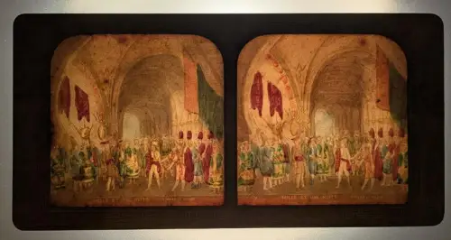 Stereo-Fotografie Adolphe Block, Paris, Mille et une Nuits, Simbad le Marin, Halt gegen das Licht / Hold to Light