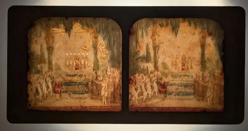 Stereo-Fotografie Adolphe Block, Paris, Mille et une Nuits, Les Lampions d`Aladin, Halt gegen das Licht / Hold to Light