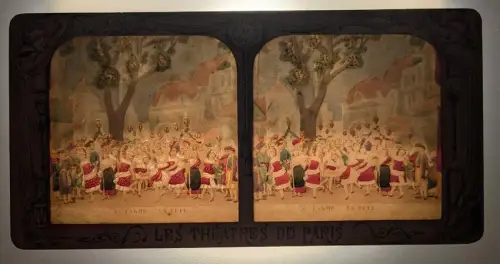 Stereo-Fotografie Adolphe Block, Paris, Lakme, La Fete, Halt gegen das Licht / Hold to Light