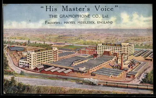 AK Hayes, Middlesex, His Master`s Voice The Gramophone Company, bird`s eye view