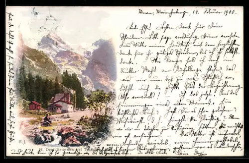 AK Trafoi, Hotel Drei Brunnen im Hochgebirge