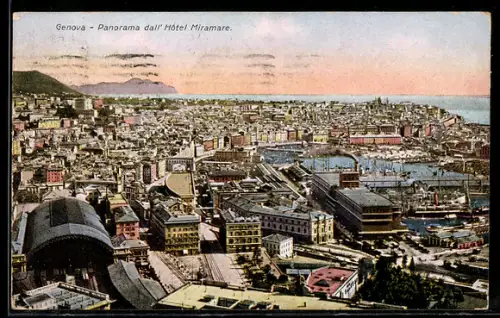 AK Genova, Panorama dall`Hôtel Miramare