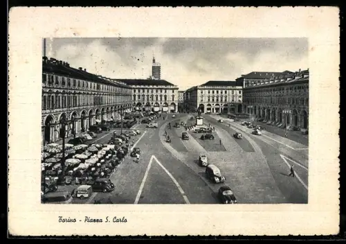 AK Torino, Piazza S. Carlo con traffico e portici