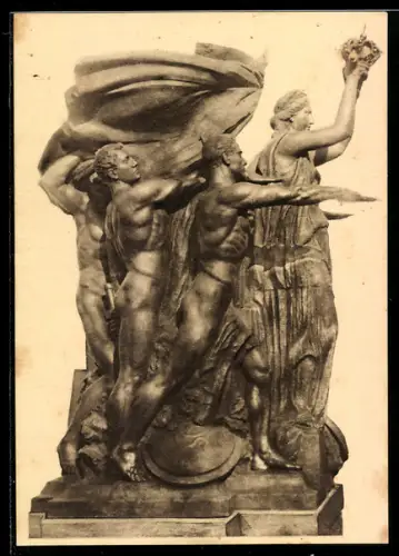 AK Torino, Monumento al Carabiniere Reale, scultore Edoardo Rubino, particolare del monumento