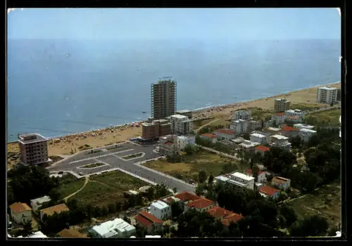 AK Lido di Jesolo, Veduta aerea della spiaggia e degli edifici costieri