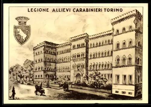 AK Torino, Legione Allievi Carabinieri Torino, edificio storico con stemma