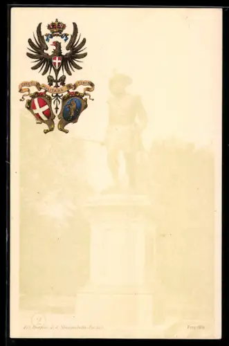 AK Torino, Circolo Militare, Monumento di un soldato con stemmi araldici