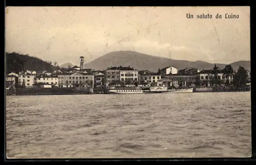 AK Luino, Panorama del lungolago con nave a vapore