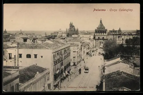 AK Palermo, Corso Calatafimi con vista panoramica della città