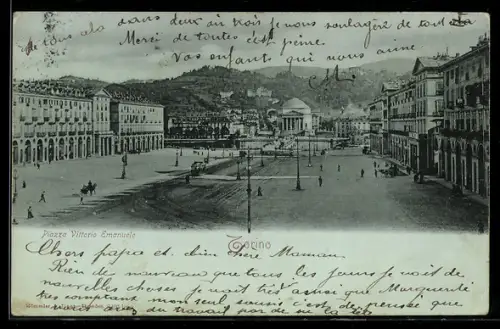 Mondschein-AK Torino, Piazza Vittorio Emanuele
