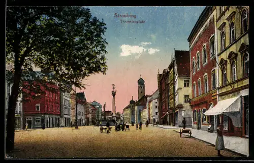AK Straubing, Strasse am Theresienplatz