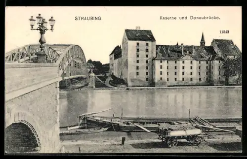 AK Straubing, Kaserne und Donaubrücke