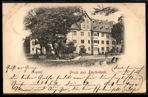 AK Lauterbach, Burghof mit Auffahrt