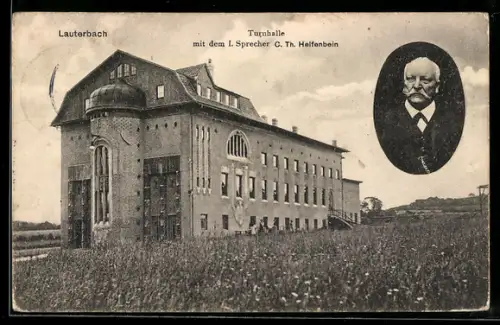 AK Lauterbach /Hessen, Turnhalle mit dem I. Sprecher Ch. Th. H, 1912