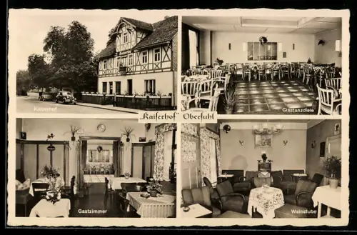 AK Obersuhl, Gasthaus Kaiserhof, Inh. Hans Breitbart, Glastanzdiele, Weinstube