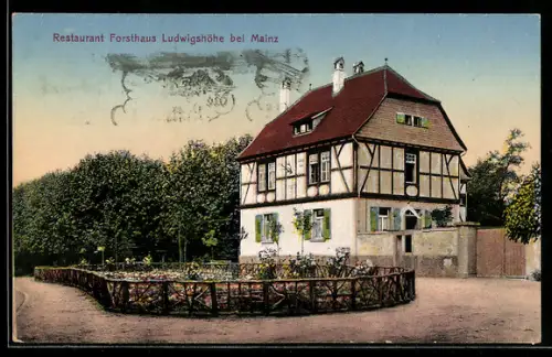 AK Mainz, Restaurant Forsthaus Ludwigshöhe