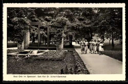 AK Bad Orb im Spessart, San.-Rat Dr. Schert-Denkmal