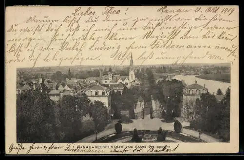 AK Hanau-Kesselstadt, Schlosspark, Schloss Philippsruhe, Kirche