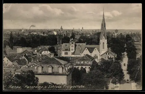 AK Hanau, Panorama von Schloss Philippsruhe
