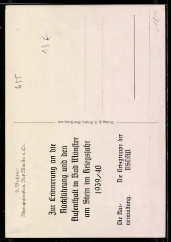 Künstler-AK Bad Münster a. St., Rheingrafenstein
