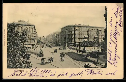 AK Berlin-Tiergarten, Strassentrubel an der Potsdamer Brücke