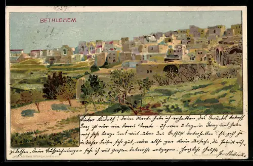 Lithographie Bethlehem, Totalansicht