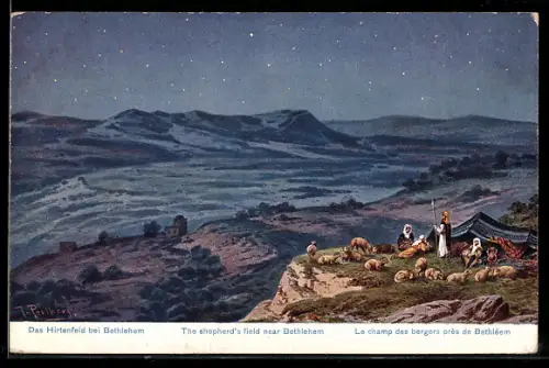 Künstler-AK Friedrich Perlberg: Le champ des bergers près de Bethléem