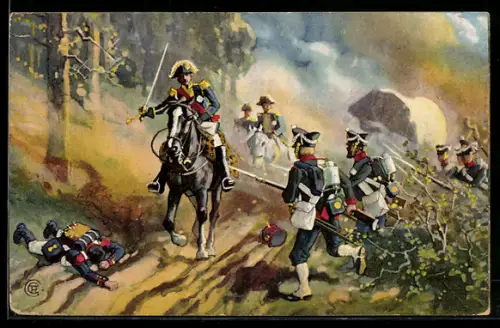 Künstler-AK Kulm, Gefangennahme des Marschalls Vandamme, Befreiungskriege