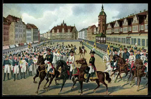AK Leipzig, Einzug der Monarchen am 19. Oktober
