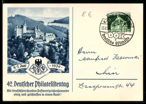 AK 42.Deutscher Philatelistentag, 6.-7.Juni 1936