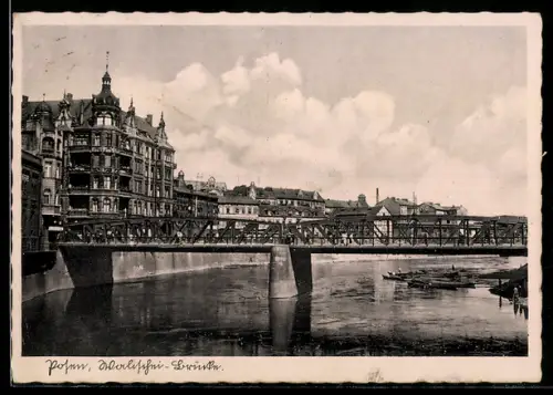 AK Posen / Poznan, Ortsansicht mit Brücke