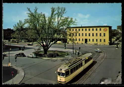 AK Ludwigshafen / Rhein, Strassenbahn am Hauptbahnhof