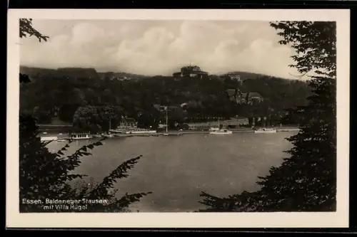 AK Essen, Baldeneyer Stausee mit Villa Hügel