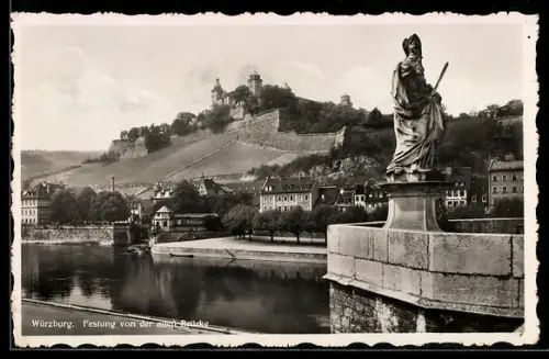 AK Würzburg, Festung von der alten Brücke