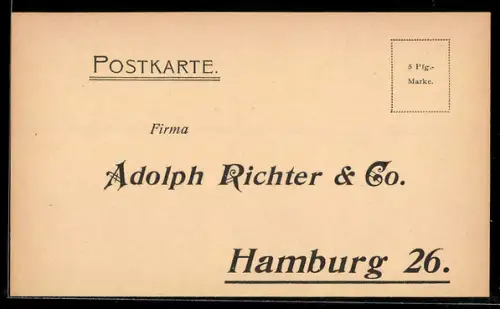 AK Hamburg, Firma Adolph Richter & Co., Bestellschein