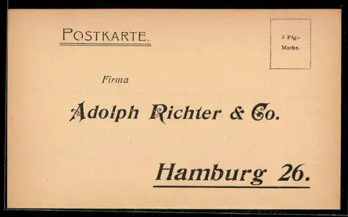AK Hamburg, Firma Adolph Richter & Co., Bestellschein