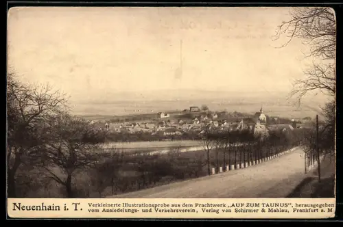 AK Neuenhain i. T., Teilansicht mit Landstrasse