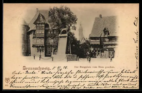 AK Braunschweig, Burgplatz vom Dom gesehen