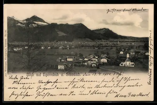 AK Egerndach, Panorama-Ansicht mit Blick auf Staudach