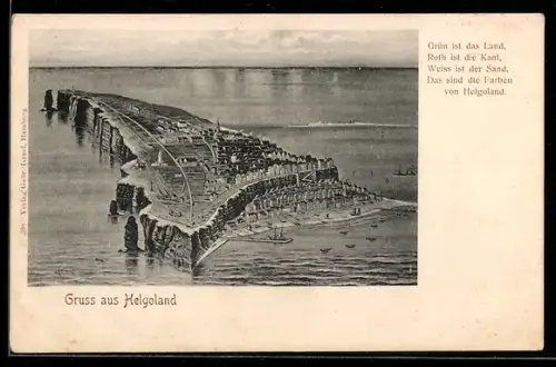 Künstler-AK Helgoland, Totalansicht