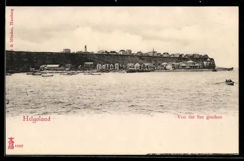 AK Helgoland, Teilansicht von der See gesehen