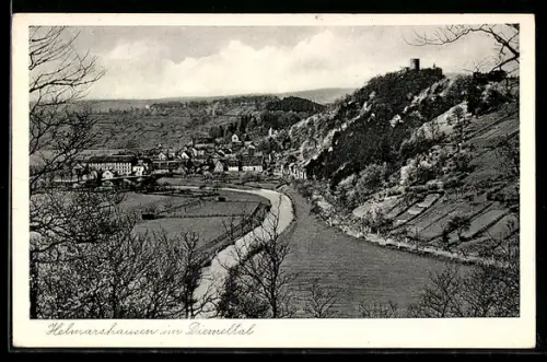 AK Helmarshausen im Diemeltal, Ortsansicht mit Flusslauf