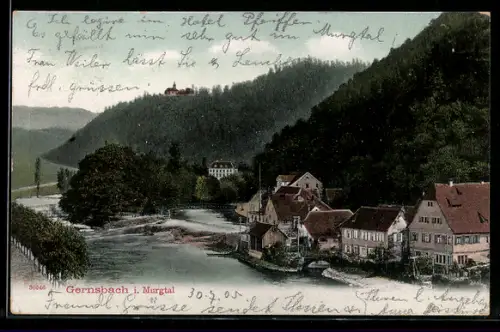 AK Gernsbach i. Murgtal, Uferpartie