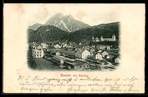AK Füssen, Gesamtansicht mit Säuling
