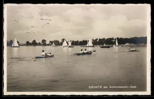 AK Goyatz am Schwieloch-See, Ruderboote und Segelboote auf dem See