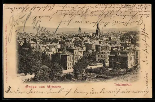 AK Giessen, Totalansicht der Stadt
