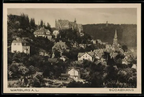 AK Marburg a. L., Südabhang, Schloss, Kirche