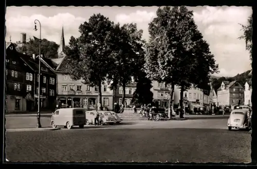 AK Biedenkopf a. d. Lahn, Marktplatz mit Schloss