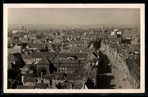 AK Augsburg, Aussicht von St. Ulrich gegen St. Moritz und Rathaus
